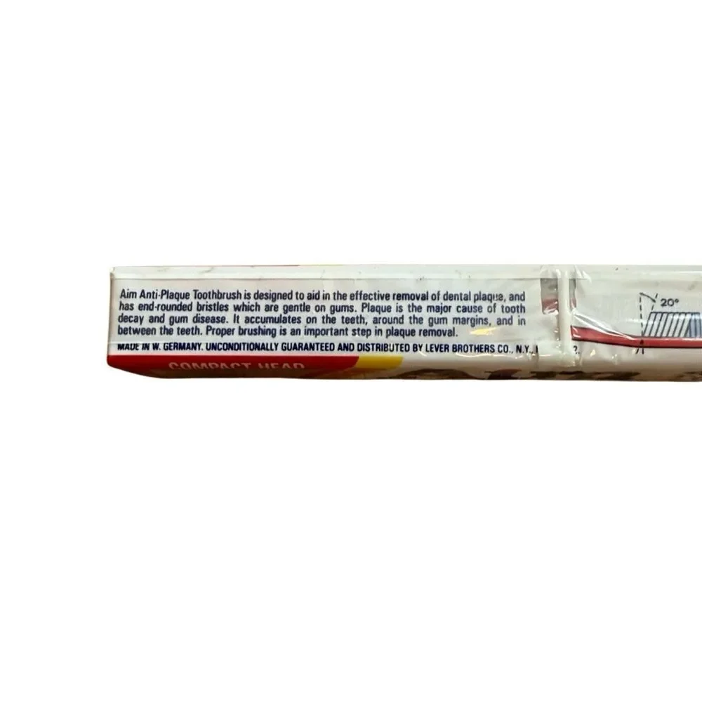 NIB AIM made in Germany Soft Head Bristle Toothbrush Red